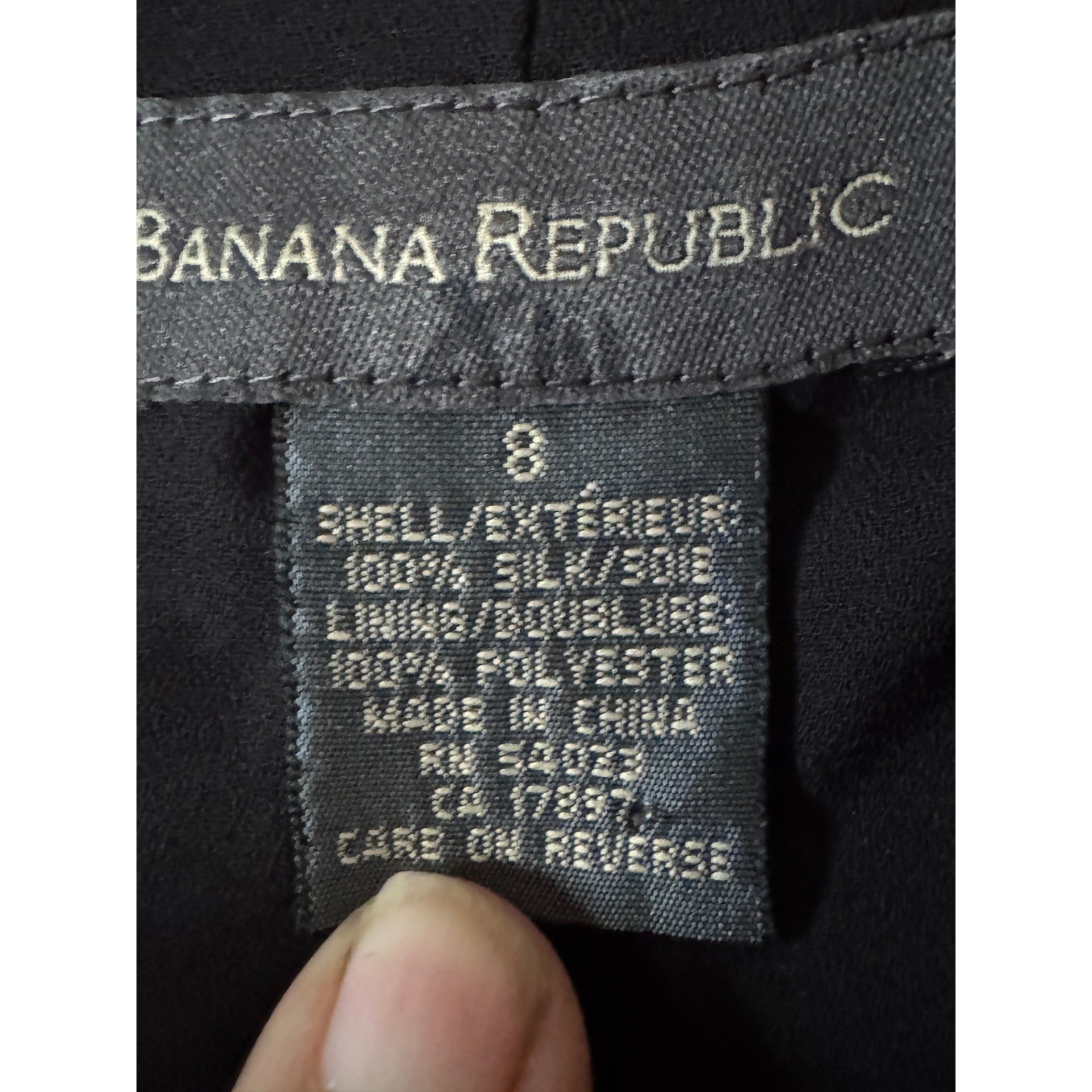 Banana Republic LBD Black 100% Silk Sleeveless Maxi Shirt Dress Size 8