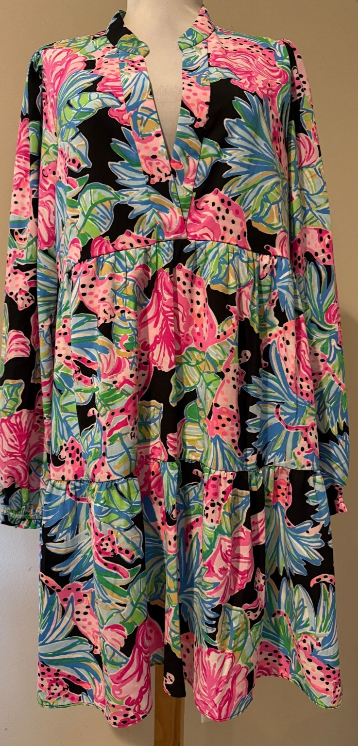 LILLY PULITZER Womens Winona Jaguar Jungle Dress – Sz Medium