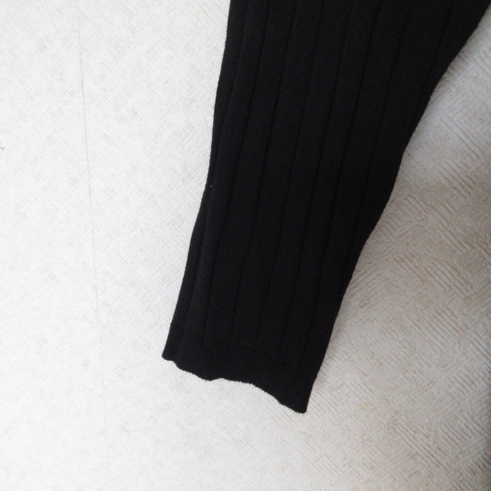 green label relaxing United Arrows FFC Key Neck Rib Knit Dress Black Women USED