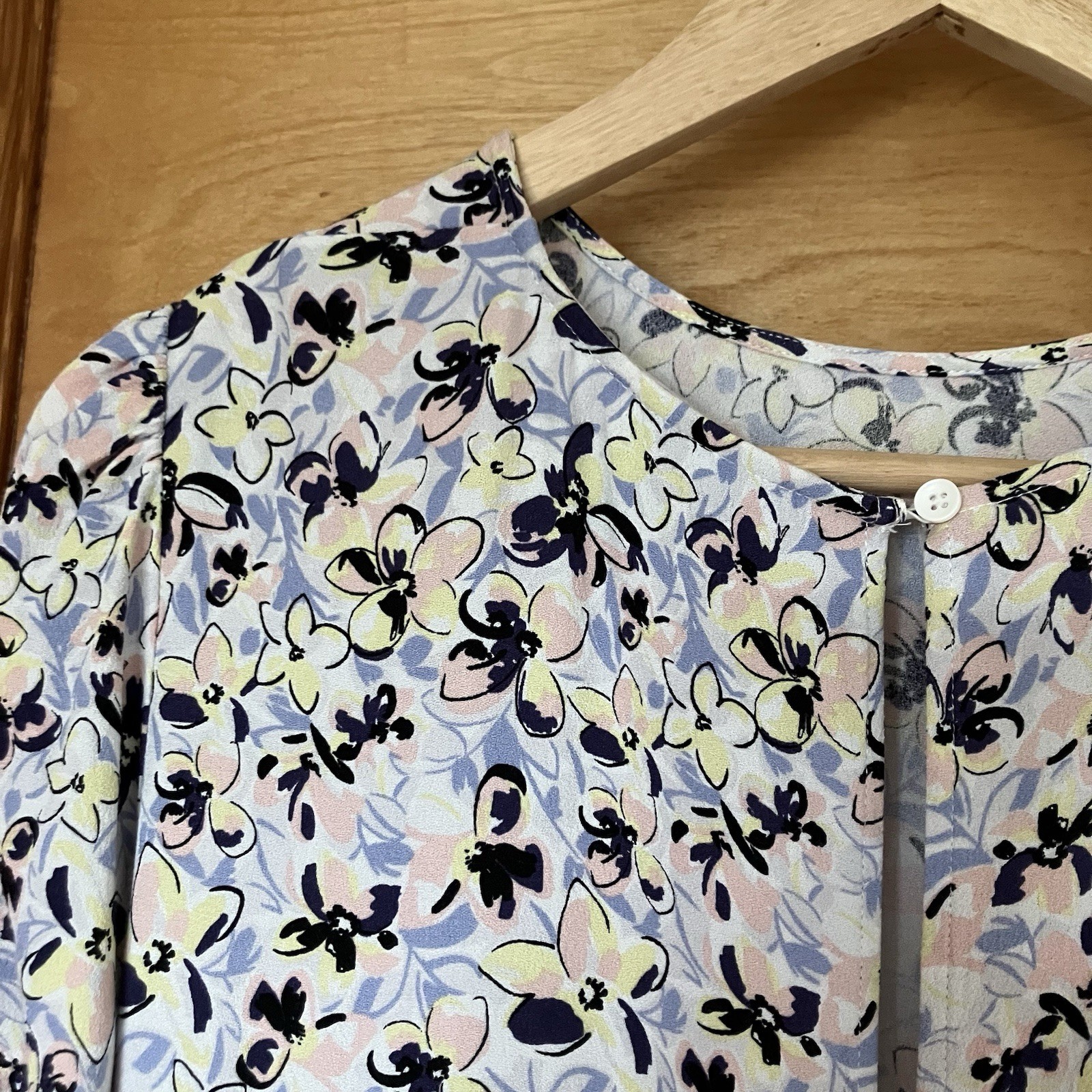 Oliver Bonas Pastel Floral Viscose Midi Dress (UK 14) VGC