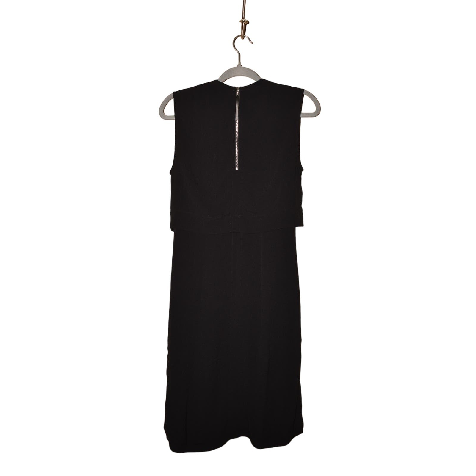 HELMUT LANG $395 Blaze Layered High Low Hem Dress Black Size 00