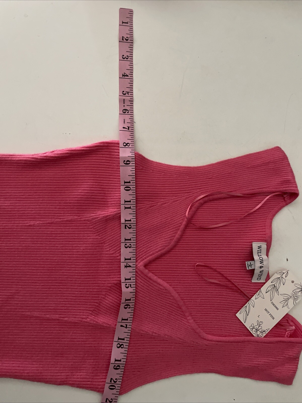 NWT Wind and Willow Bodycon Knit Stylish Dress Size Large Pink