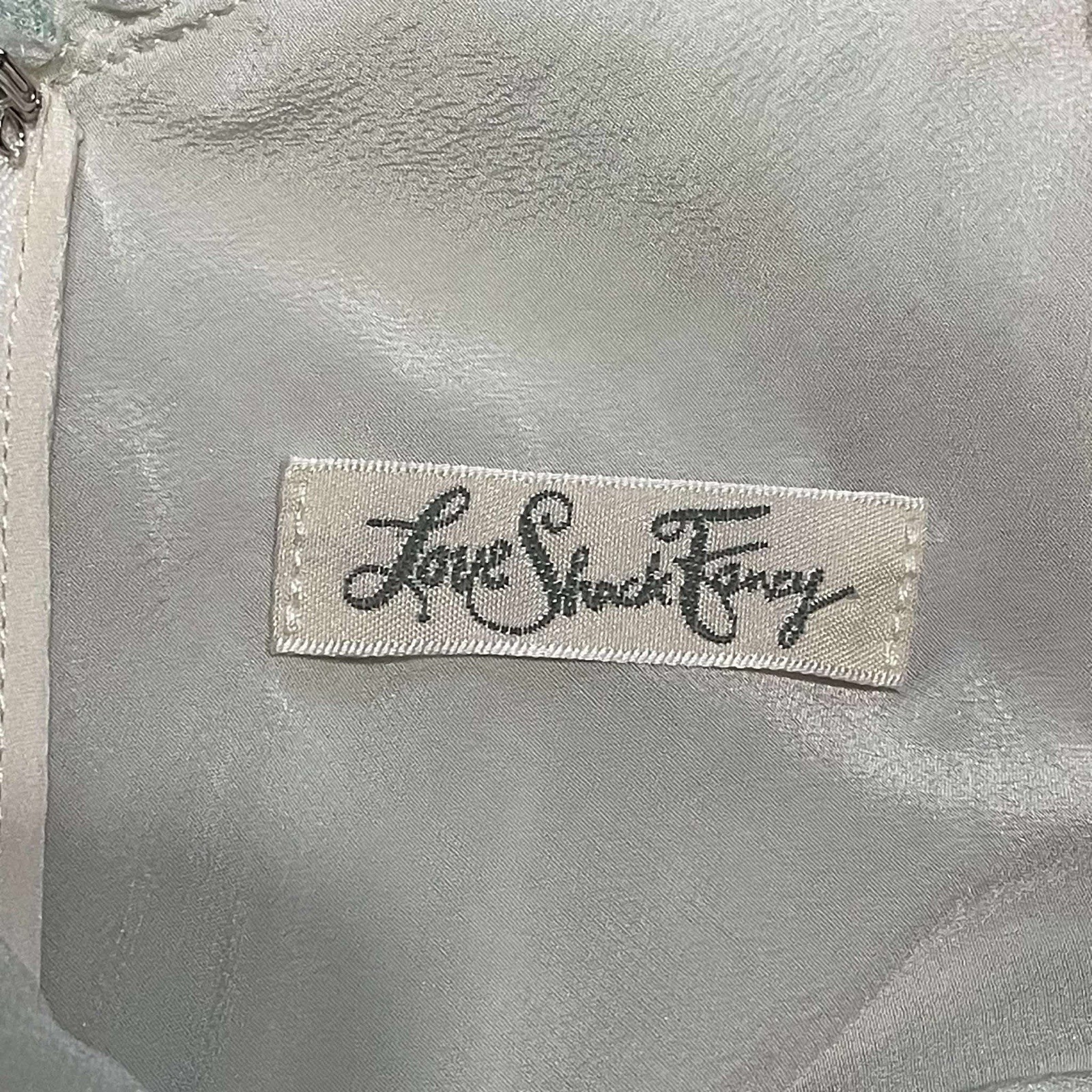 Love Shack Fancy Flowing Silk Fabric Lace Trim Detail Spaghetti Straps Size 0
