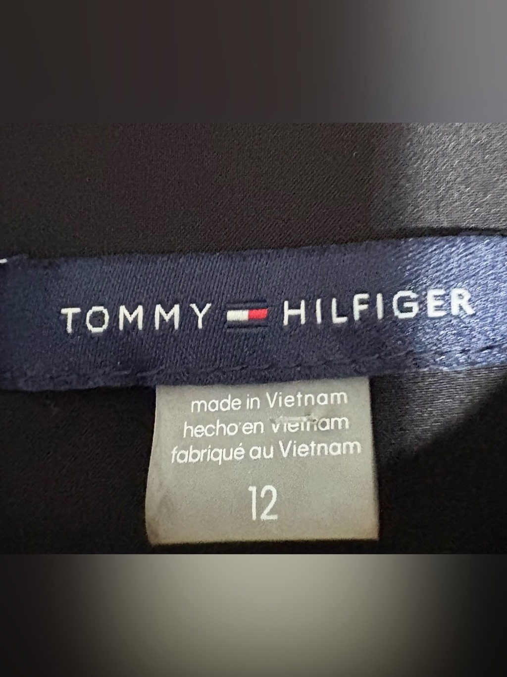 Tommy Hilfiger Black Long-Sleeve Button Shirt Dress with Belt