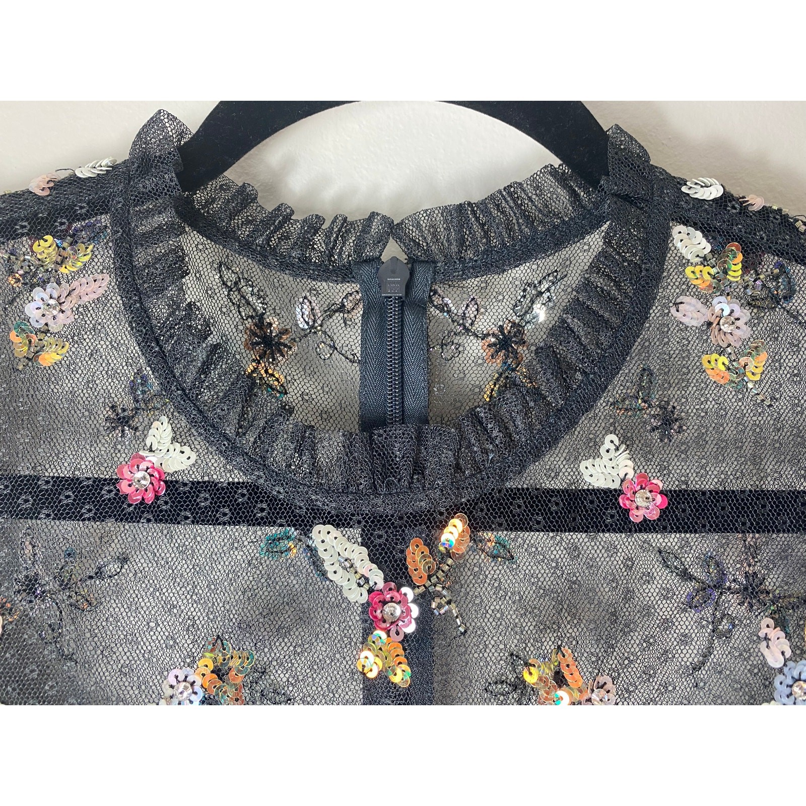 NEEDLE & THREAD DRESS 2 WEDDING GUEST MIDI SEQUIN FLORAL RUFFLE FORMAL BALLERINA