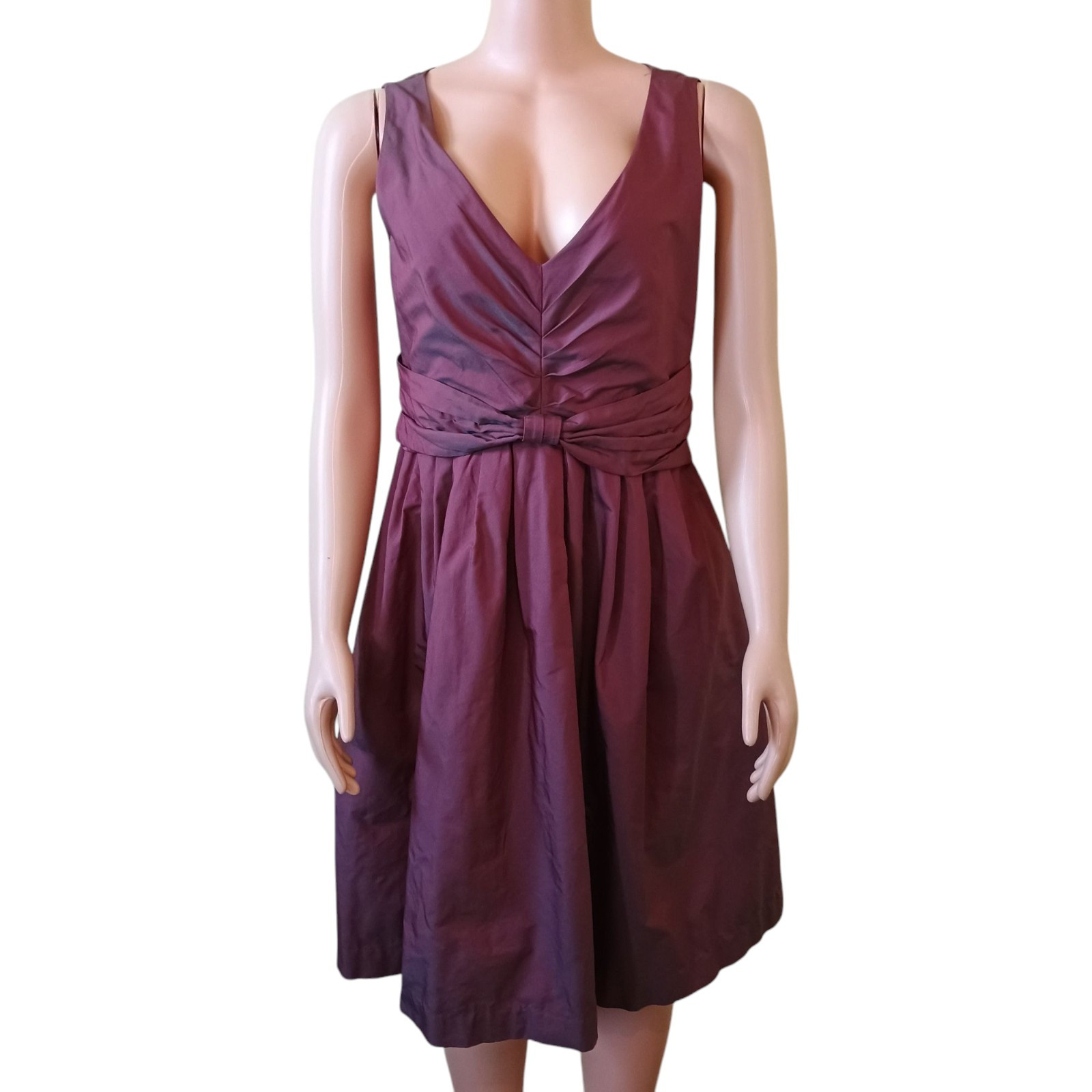 Banana Republic The Mad Men Collection Dress Size 8 Betty Burgundy Party Taffeta