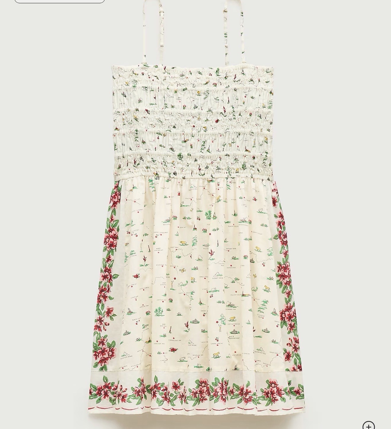 new nwt J. Crew J Crew smocked mini dress map print XS xsmall cotton voile