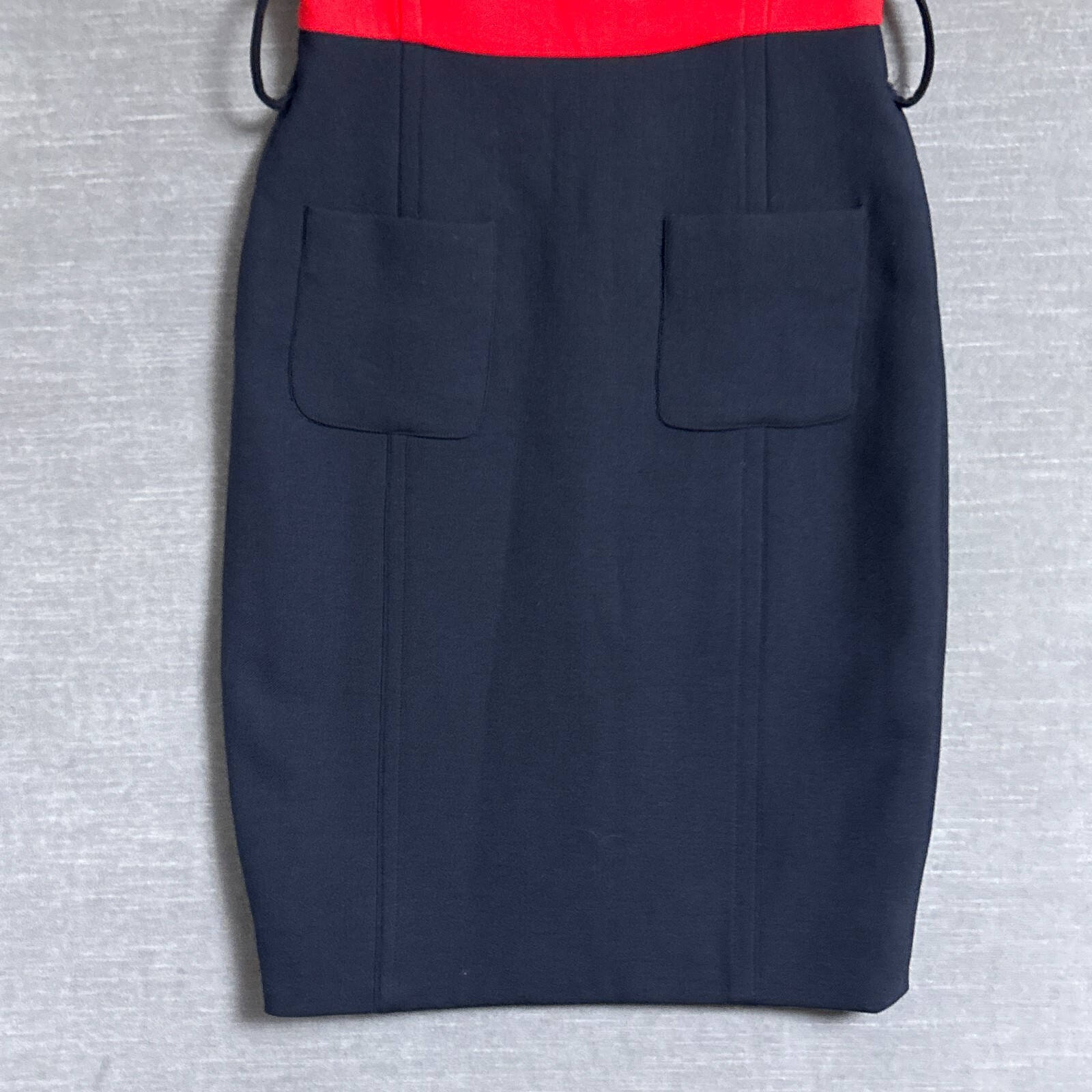 Milly Dress 2 Red Navy Career Office Work Sheath Pencil Color Block Sleeveless