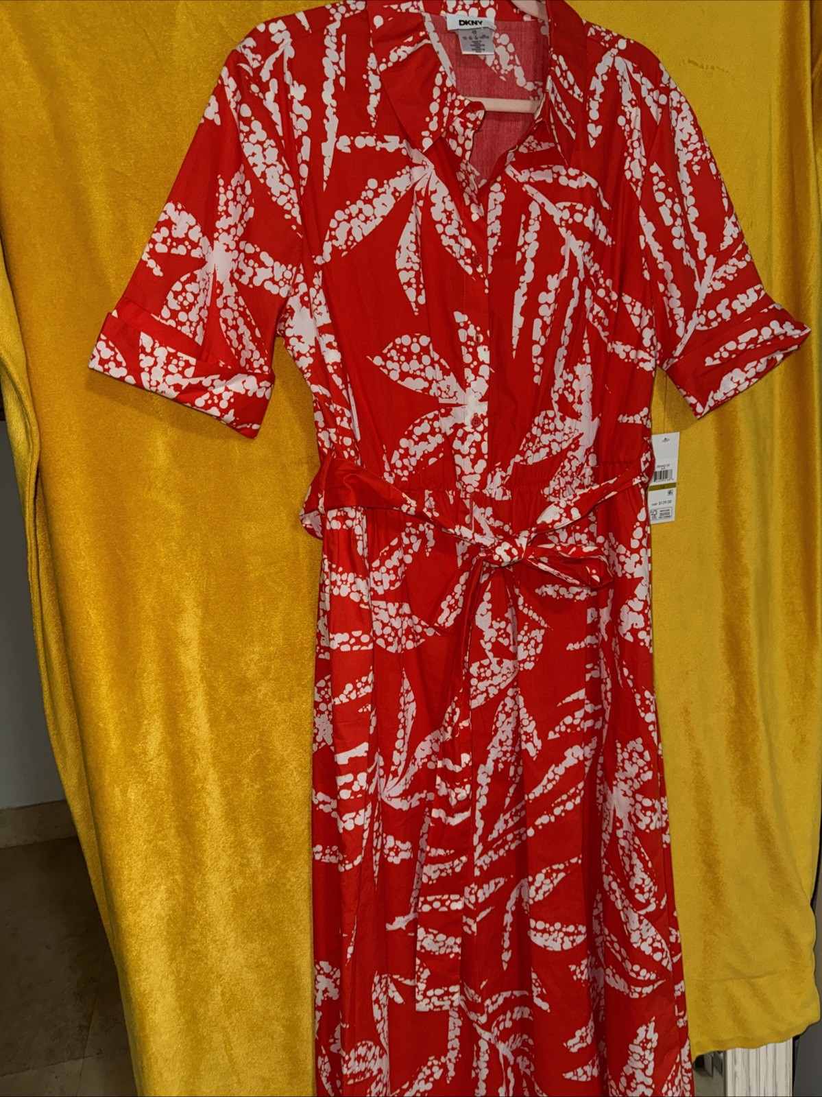 DKNY SHIRT MAXI DRESS Size 14 New with Tags 100% Cotton