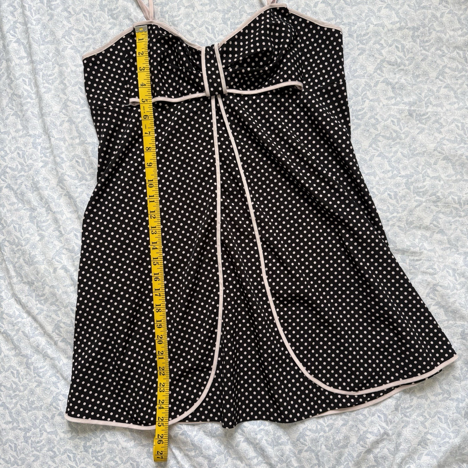 kate spade new york Black/White Polka Dot Sweetheart Fit & Flare Mini Dress 1