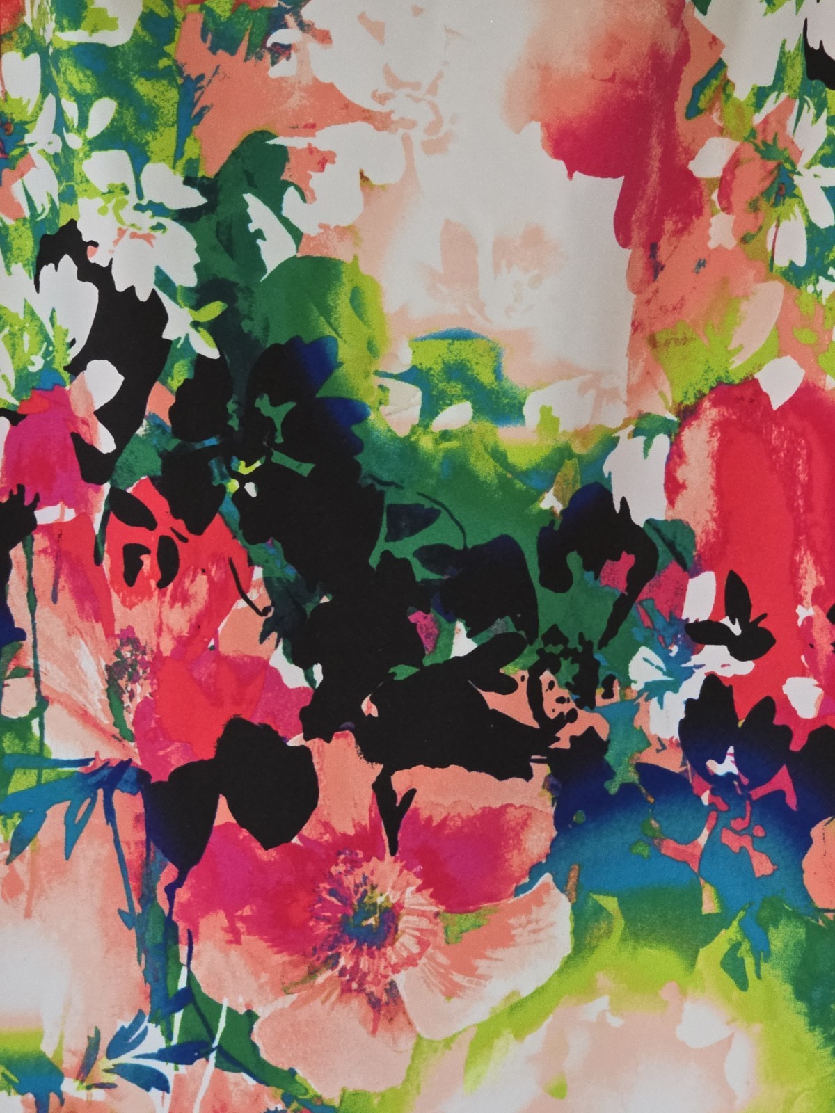 Worthington Womens L Vibrant Abstract Watercolor Floral Sheath Stretchy Dress
