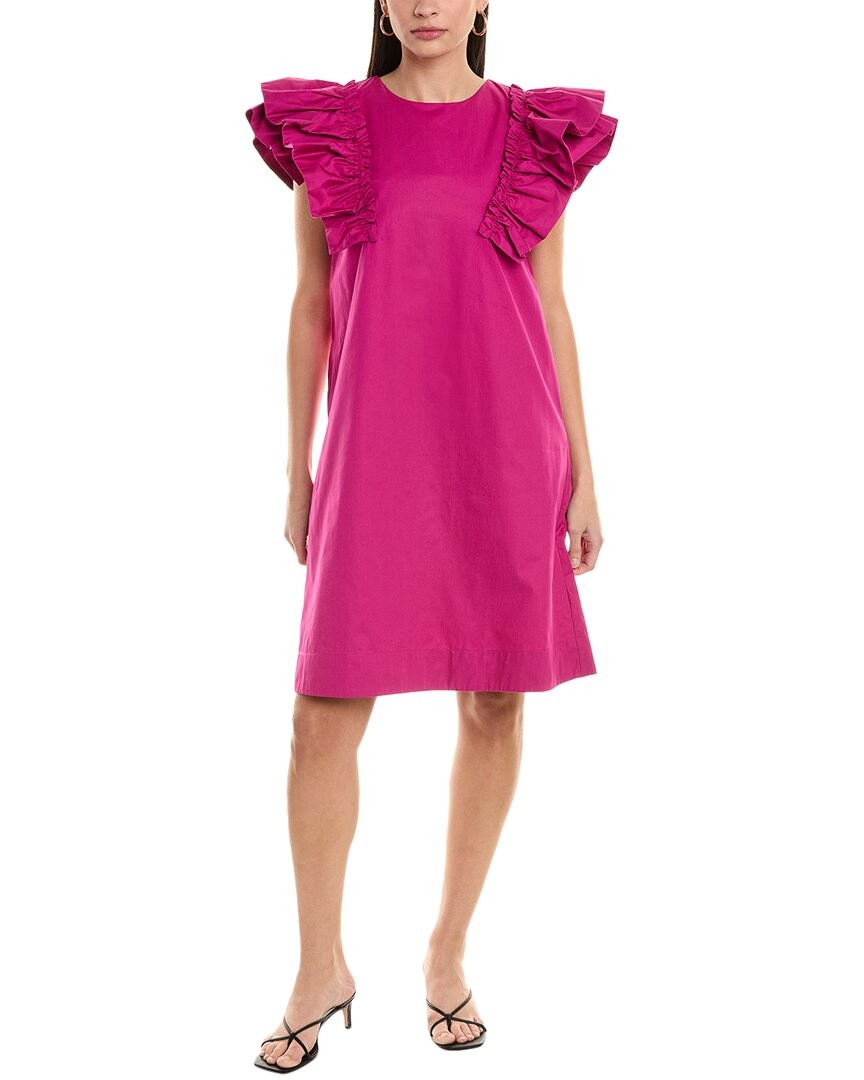Alpha Studio Ruffle Sleeve Shift Dress Women’s Purple 38
