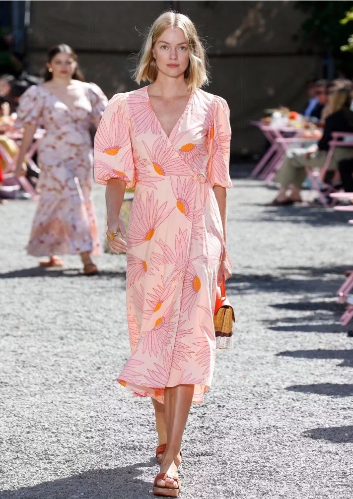 Kate Spade Falling Flowers Wrap Dress Size 12 Cotton MSRP $378