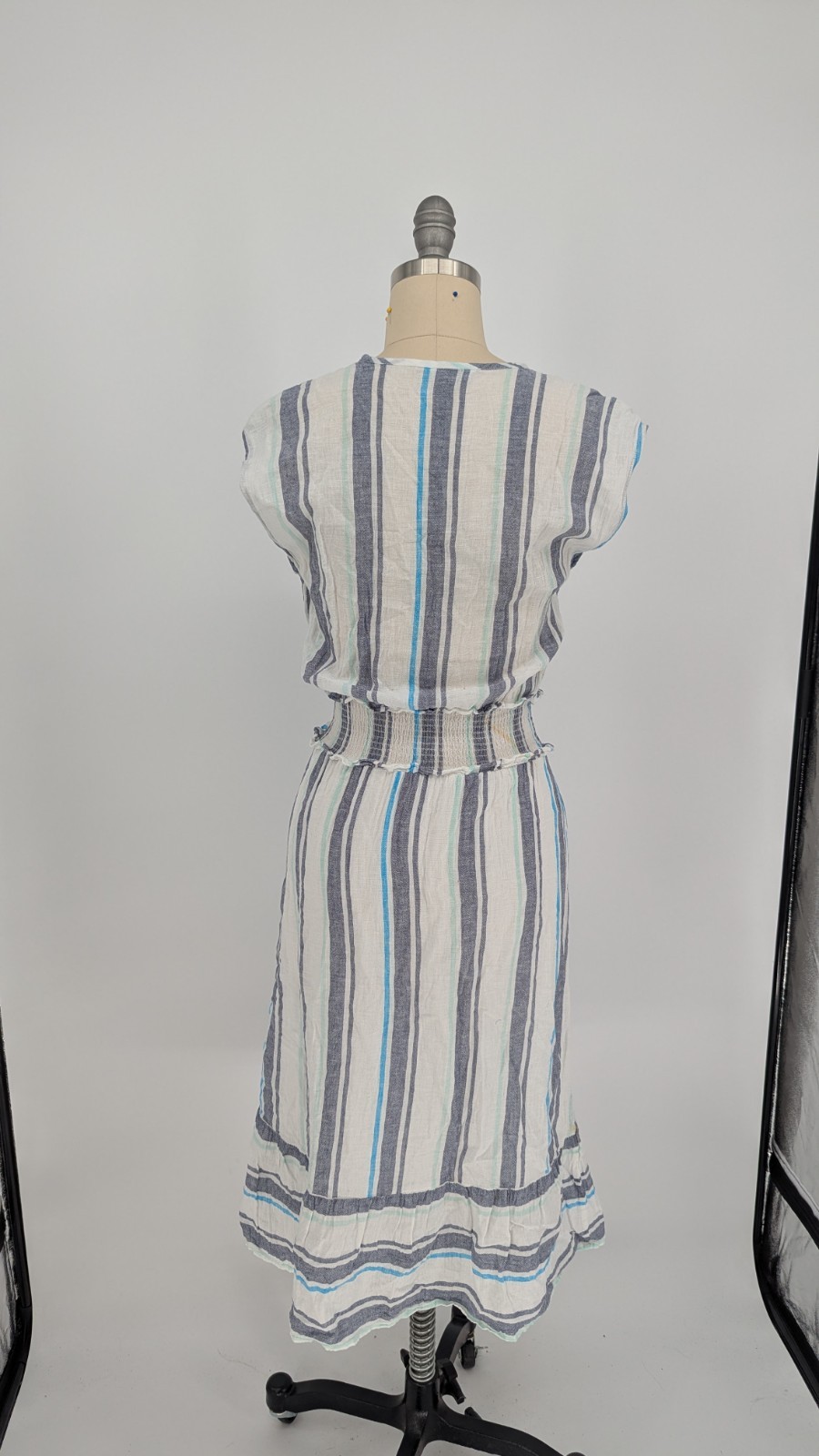 Rails Ashyln Aegean Blue Striped Blouson Dress size XSmall nautical preppy