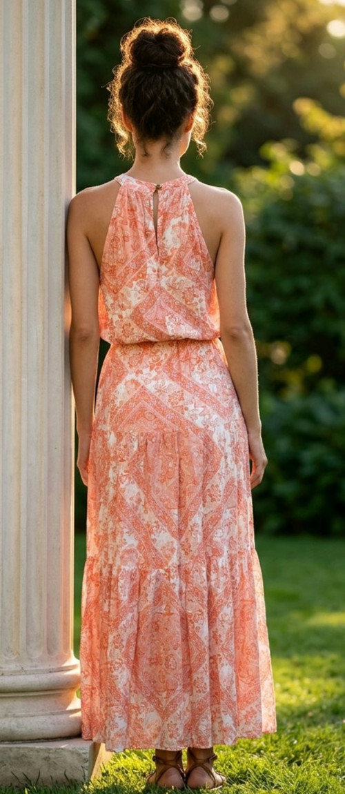 Petal & Pup Halter Dress Floral Wedding Guest Boho Western Country Club Size 6