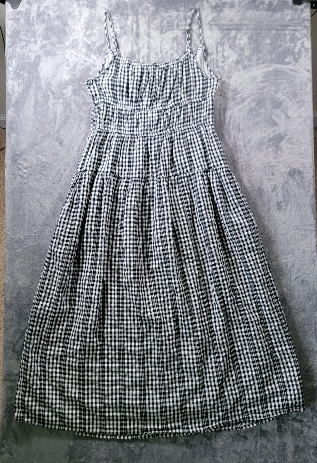 Sim & Sam XL Spaghetti Strap Gingham Plaid Midi Dress