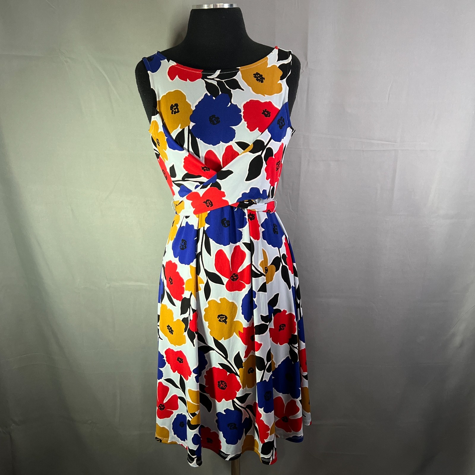 Motherhood Maternity Midi Dress Women Small Multicolor Floral Stretch Sleeveless