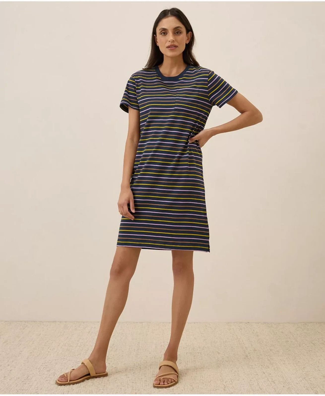 Pact Medium Softspun Tee Dress 100% Organic Cotton – La Jolla Stripe