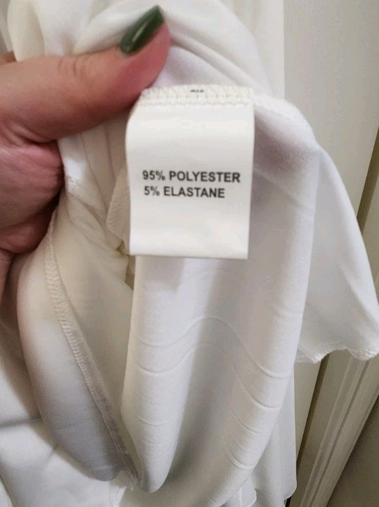 White V-Neck Sleeveless A-Line Dress Keyhole Back Size L