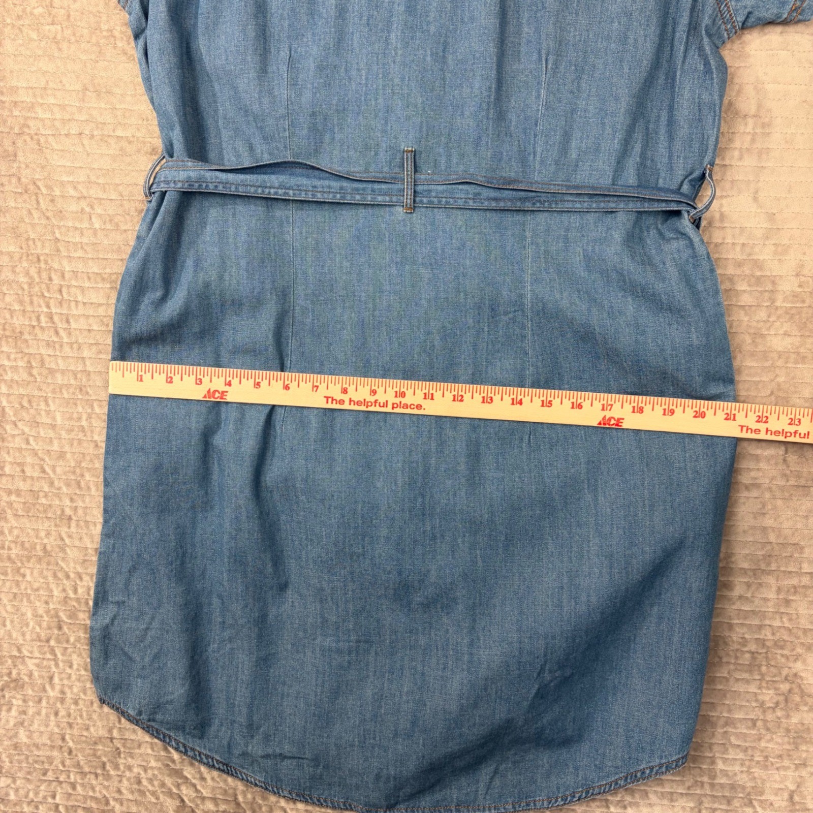 Wrangler Retro Premium Arizona Wildcats Denim Western Snap Shirt Dress Blue L