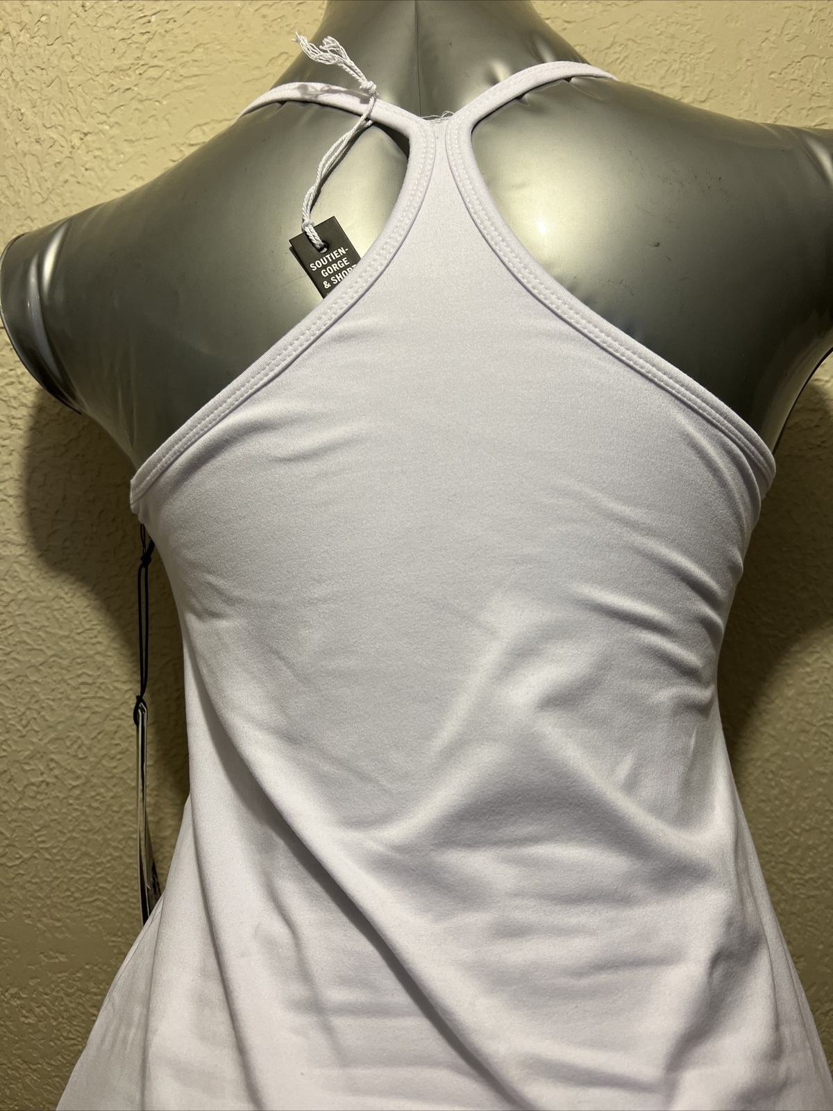 Kyodan Womens Mini Dress Large Chest-17.5” White Lined Built In Bra & Short NWT