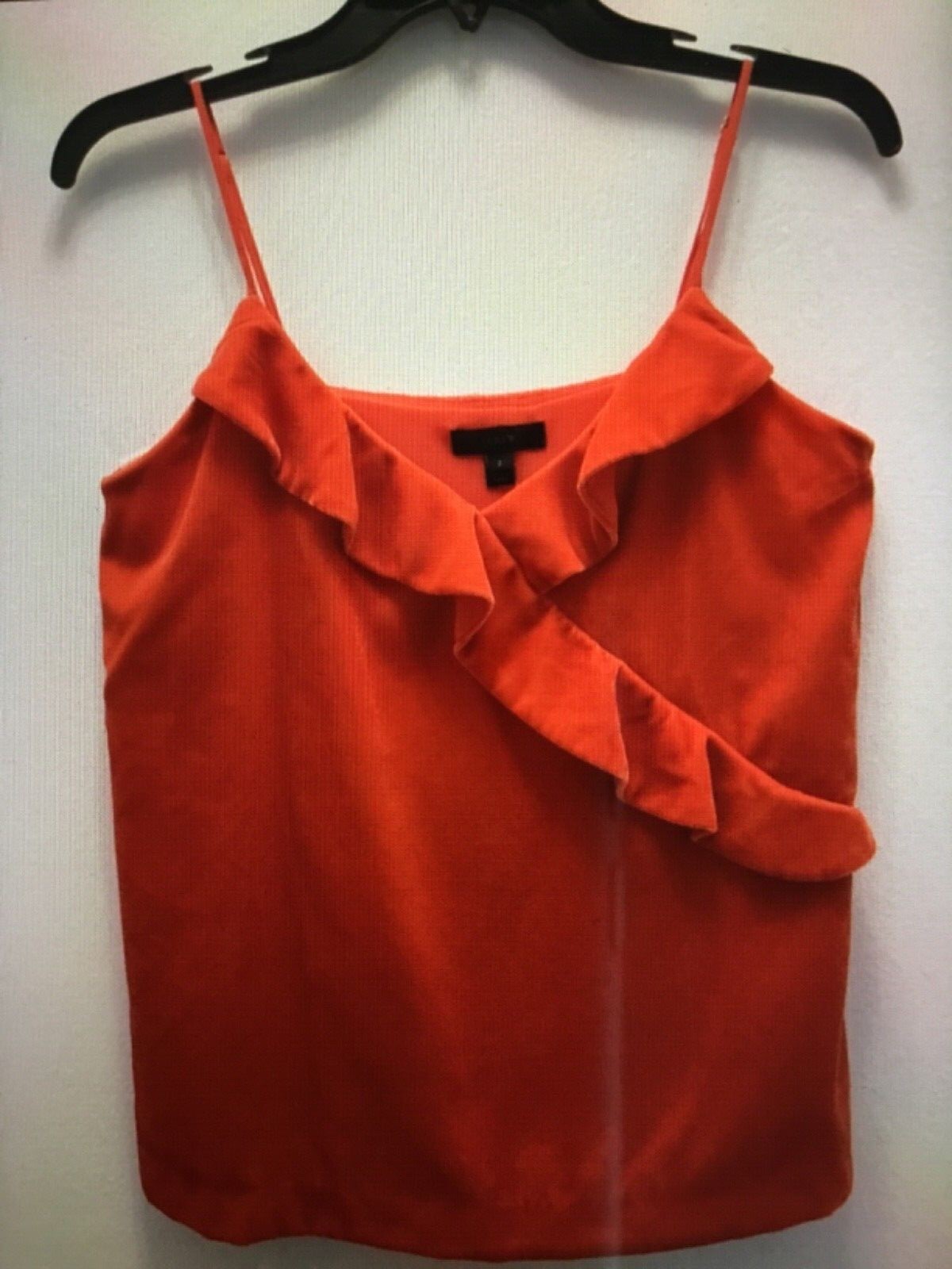 Womens Red Ruffle Velor Camisole Top 