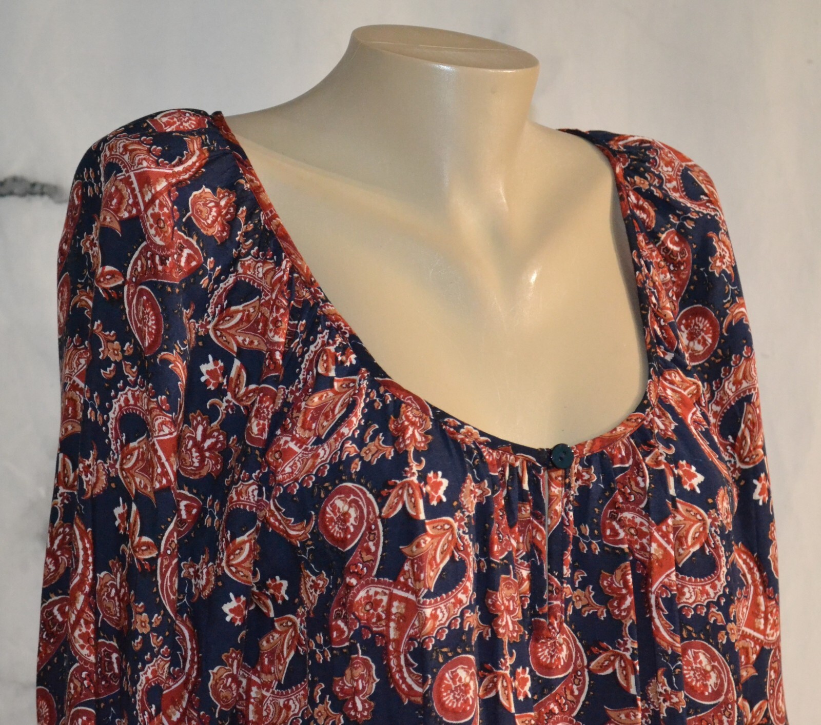 ALTAR’D STATE Black Multicolor Paisley Print Dress Medium 3/4 Sleeves Flare Cuff
