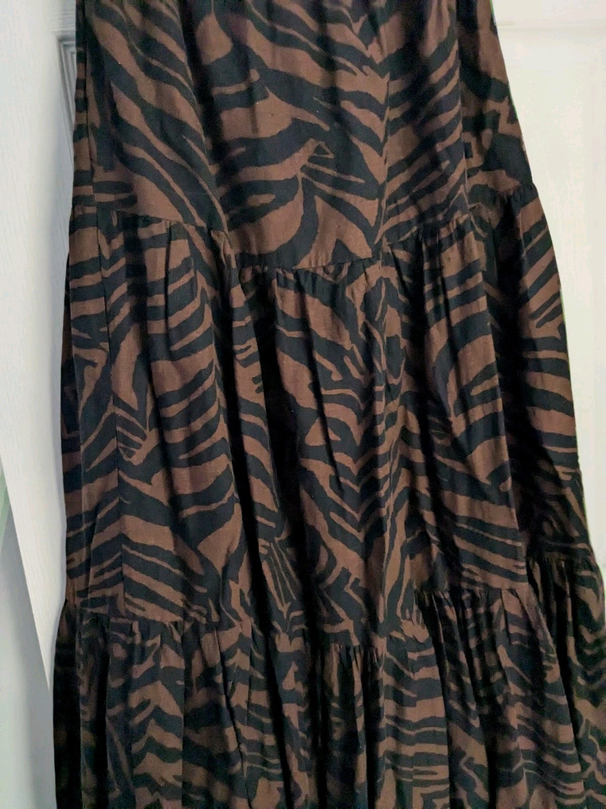 NWT Nicole Miller Maxi Halter Dark Feminine Leopard Spring Summer Pockets Size M