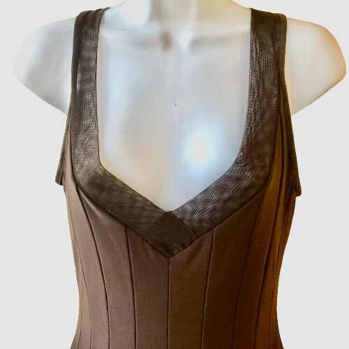 Joseph Ribkoff Cocktail Dress Brown Sleeveless Fit & Flair Womens 6