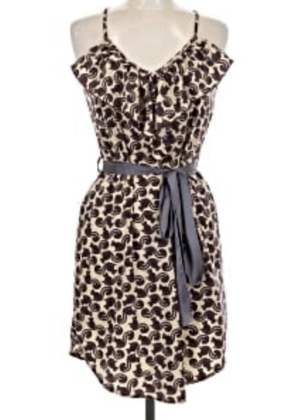 MOONLIGHT Printed Spaghetti Strap Ruffle Neck Detail Mini Summer Dress **NO BELT