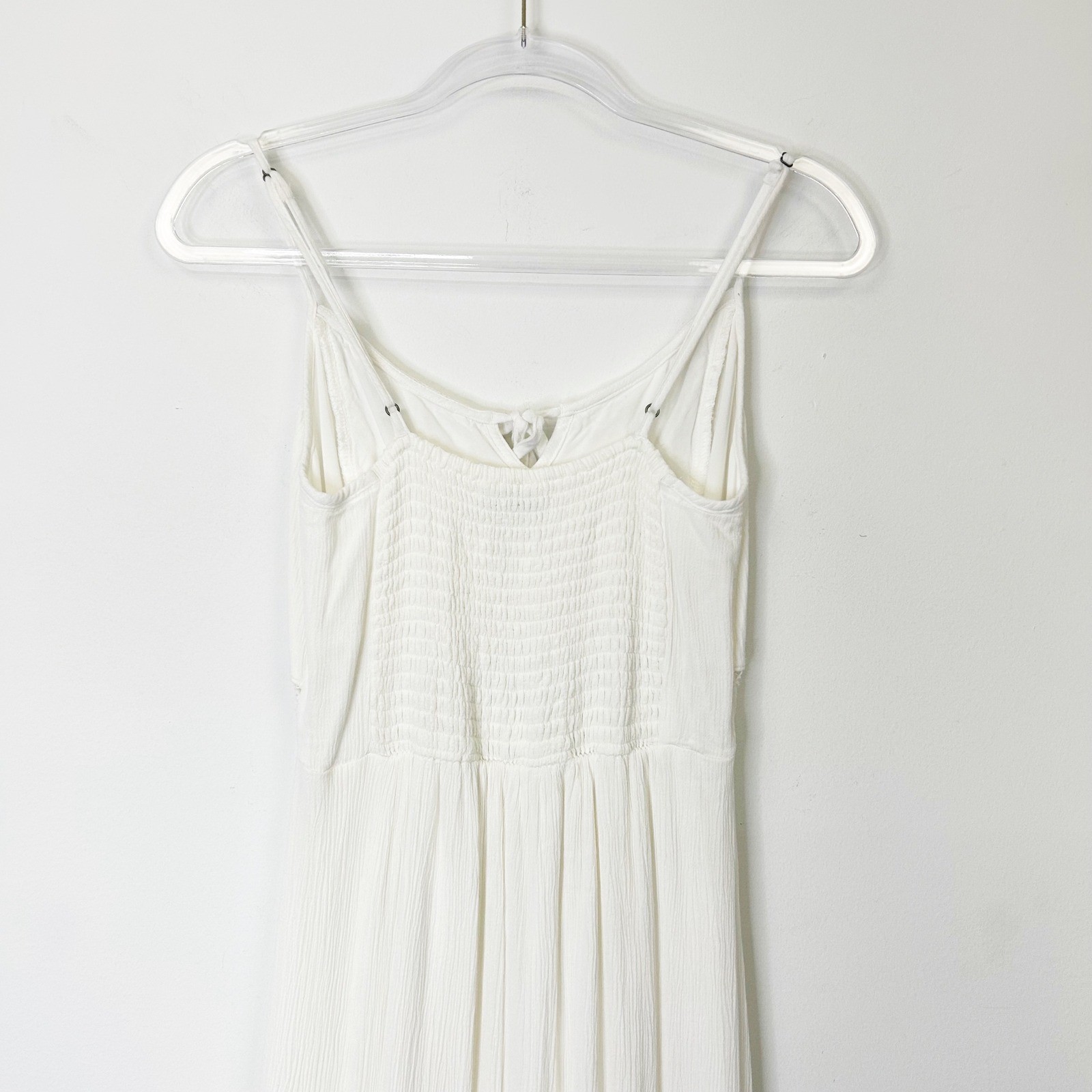 Abercrombie Fitch White Smocked High Low Maxi Dress Women’s Small Boho Cottage