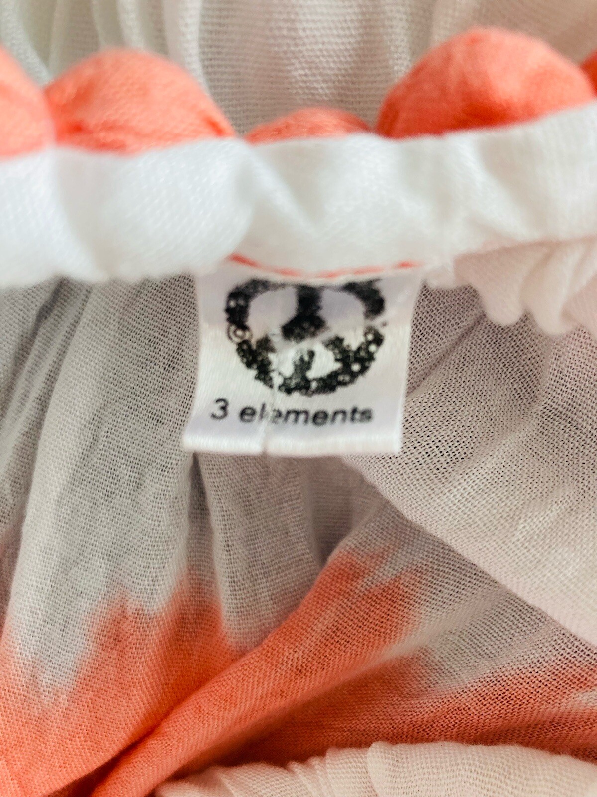 3 Elements Tie Dye Mini Dress Kaftan Tunic Beach Y2K White Orange Surfer Girl