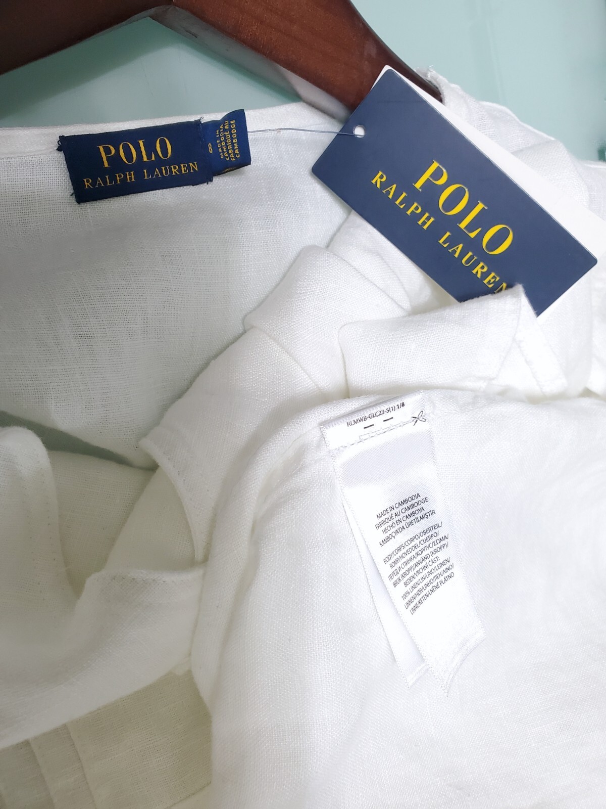 $198 POLO Ralph Lauren 100% White Linen Womens Wrap Maxi Linen Tie Dress