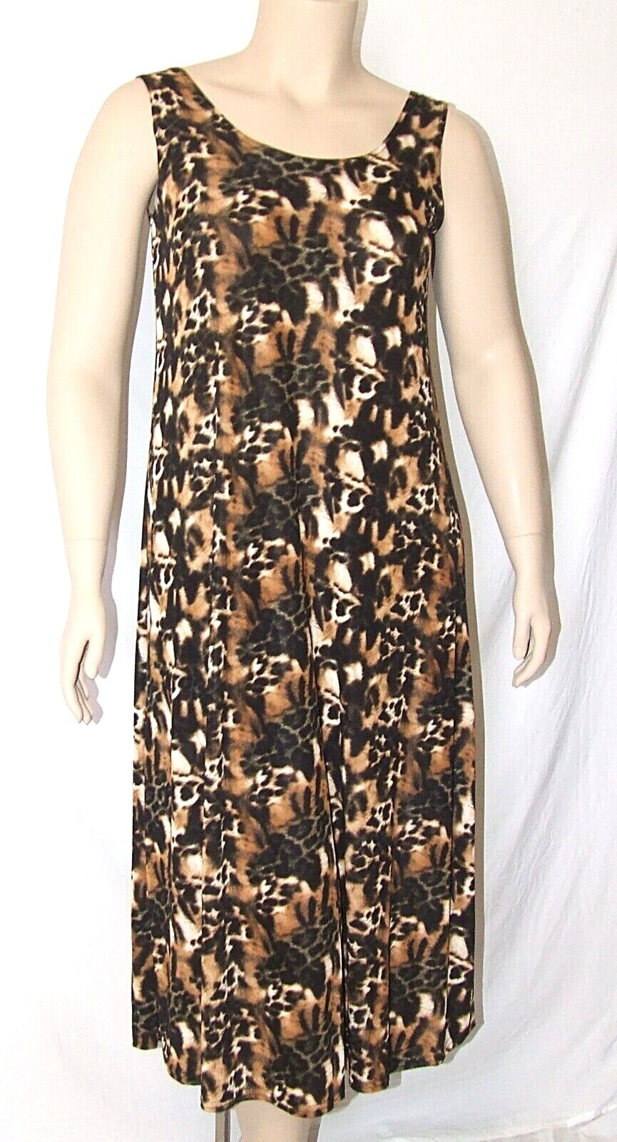 Travel Knit Dress, long A-Line Tank, Stretchy NO-IRON poly/span, #989