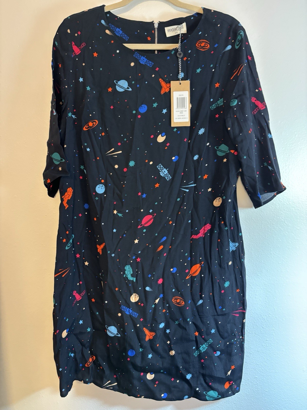 Sugarhill Brighton Women’s Space Astronaut Teacher Dress Size 12 NEW Navy Fun!
