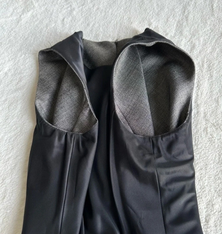 Theory Glipin Ginko Wool Silver Charcoal Sheet Dress 2