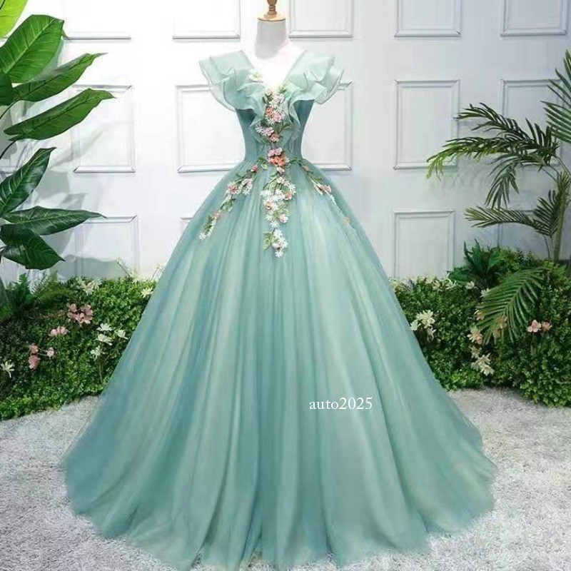 Women’s Floral Ballgown Long Prom Dress A-line Fairy Formal Cocktail Elegant New