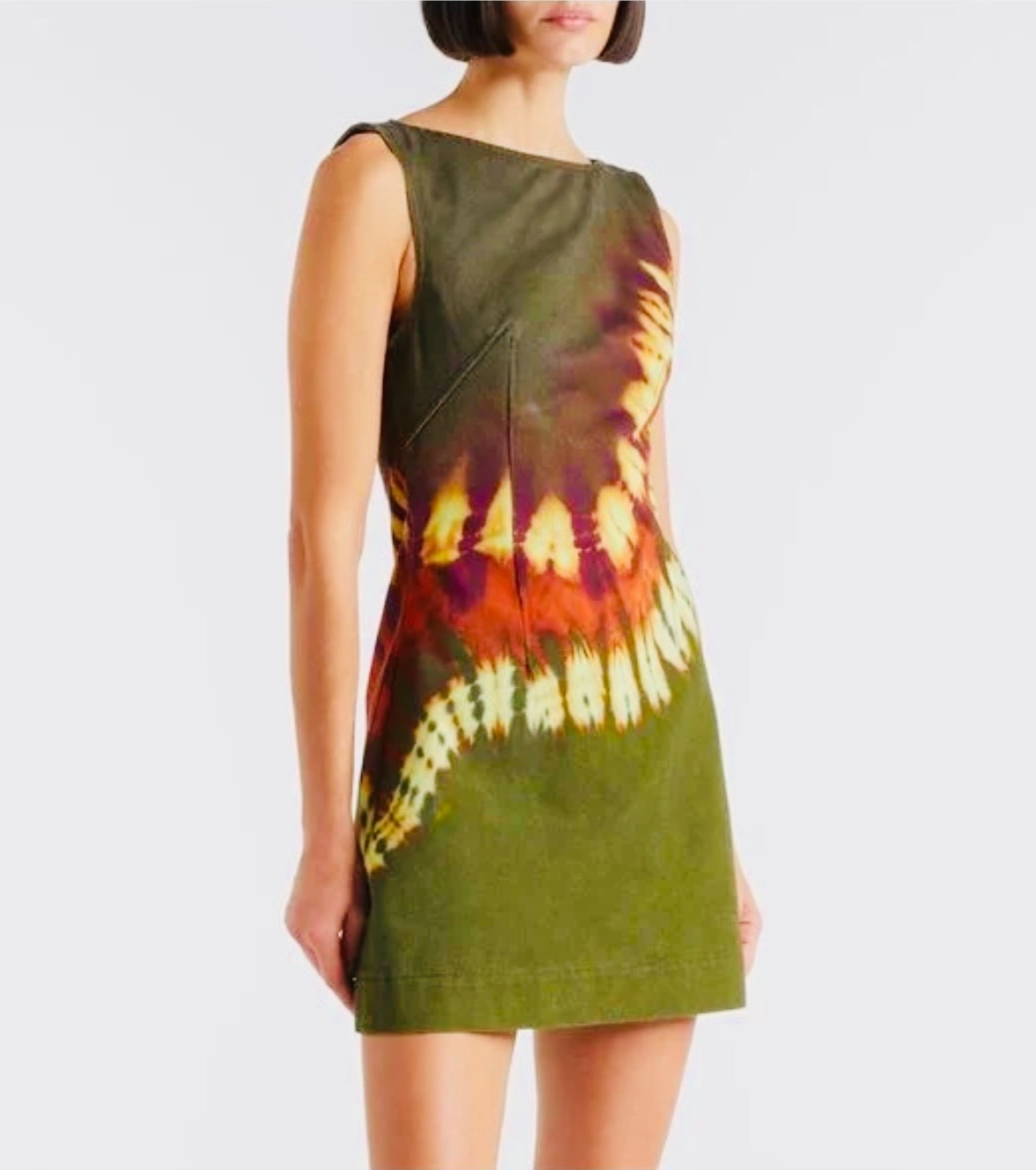 Alemais Green Marilyn Dyed Denim Minidress