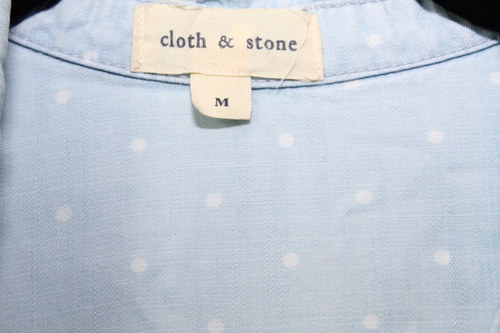 Cloth & Stone Dot Denim Chambray Tunic Top Faded Mini Shirt Dress Size Medium
