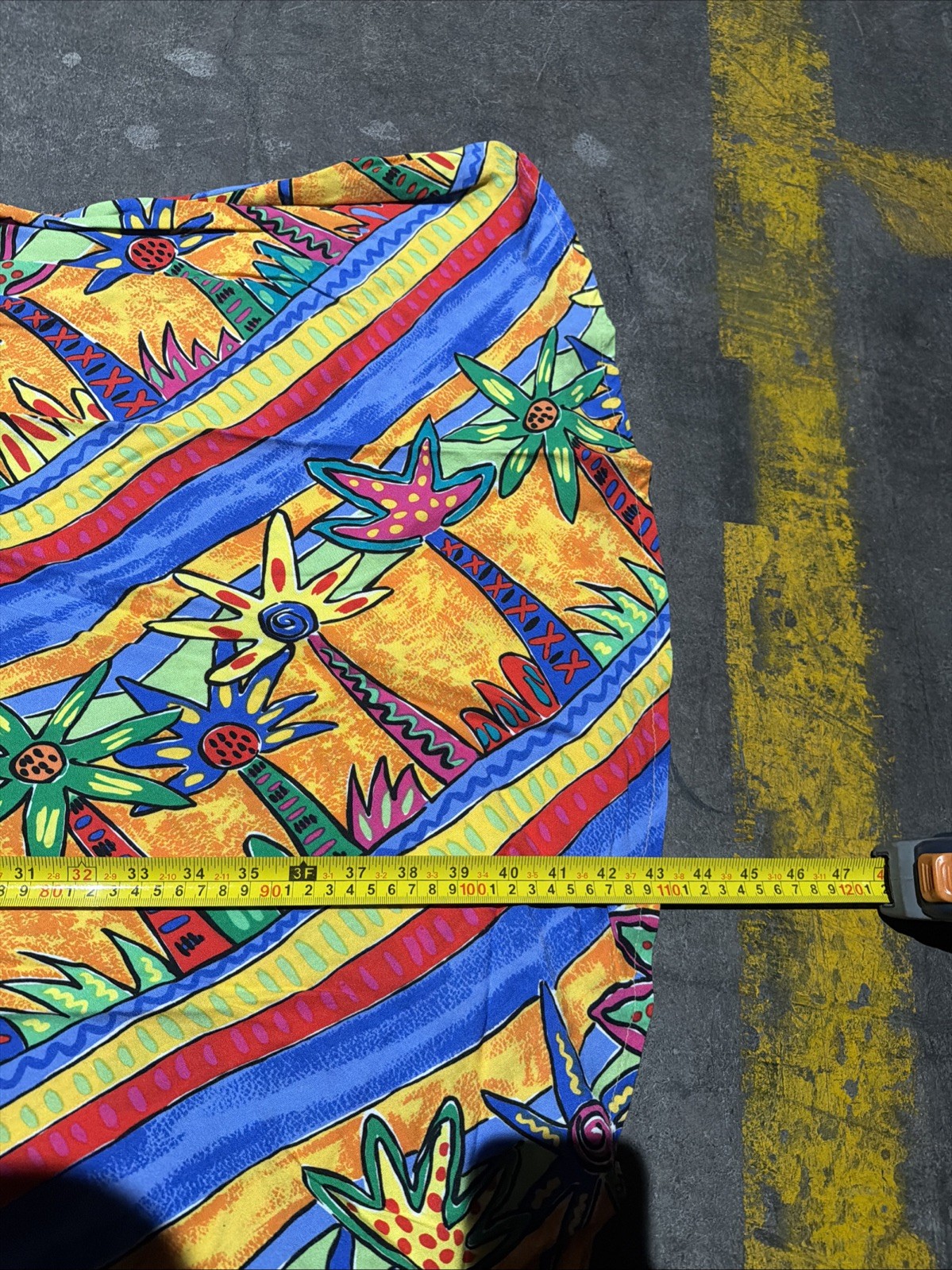Vintage Hilo Hattie Hawaii XL 100% Cotton Dress Hibiscus Floral Art Deco