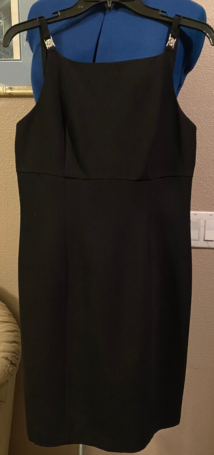 NWT YL by YAIR VTG Women’s Sz 6 Black Lined Sleeveless Strappy LBD Dress