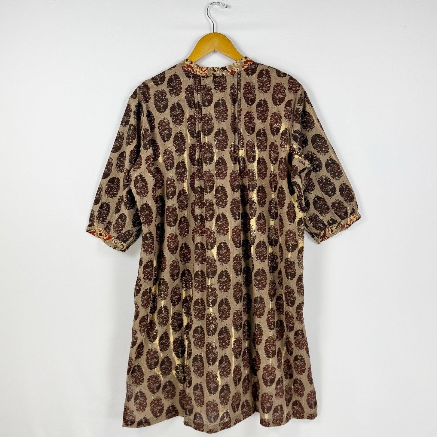 Jaded Gypsy Boho Pintuck Tunic Shirt Dress Women’s Small Large Brown