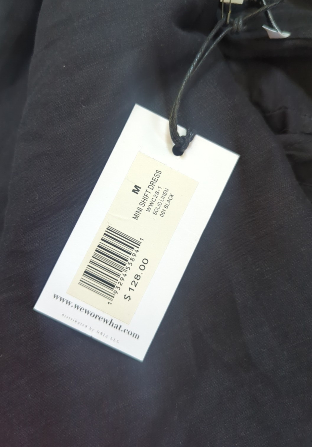 WeWoreWhat Mini Shift Dress Medium in Black Lined Blend- New