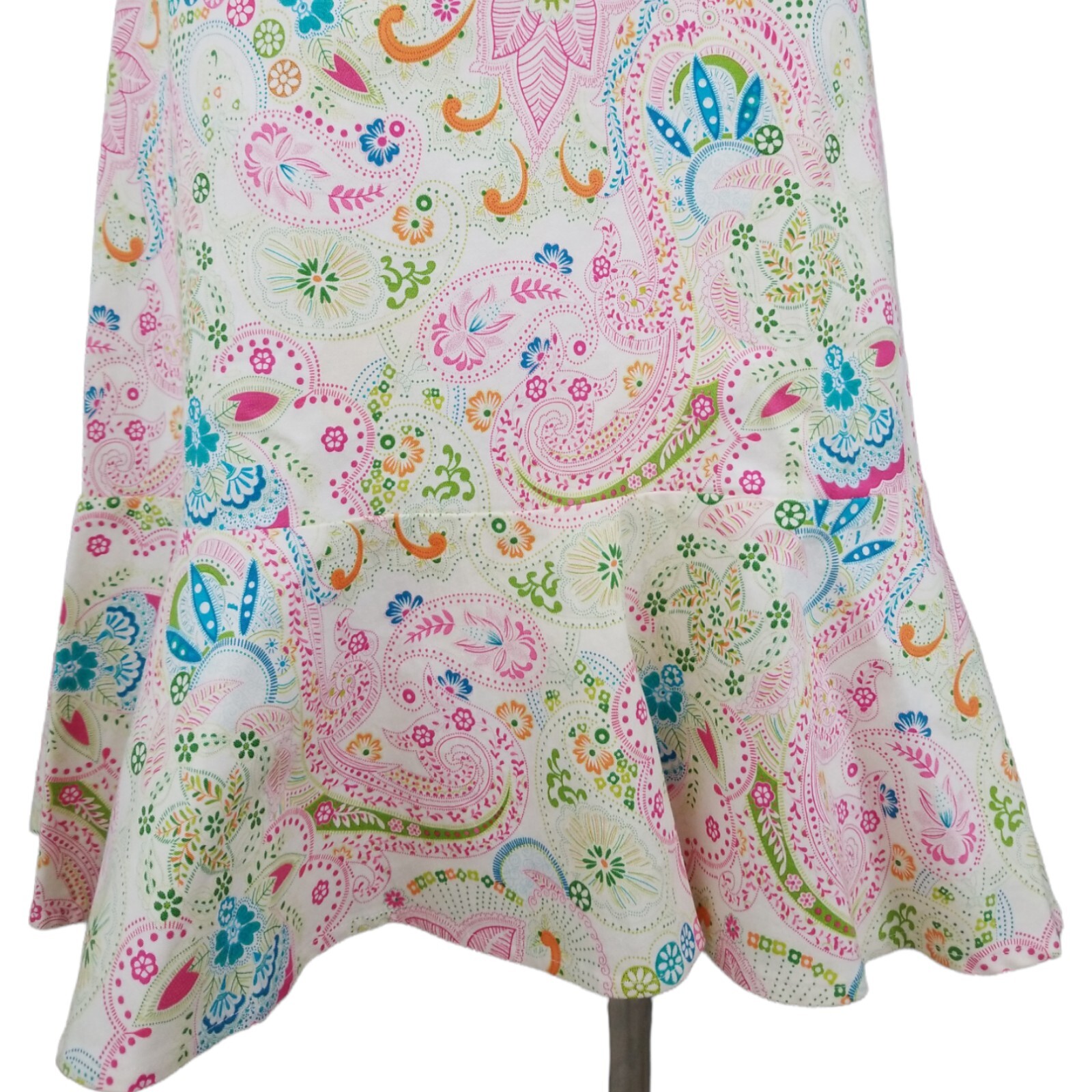 Vintage Karin Stevens Floral Midi Sundress Size 10 Cottagecore Ruffle Hem
