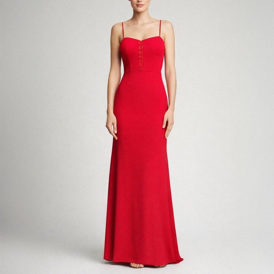 JARLO London Red Mermaid Trumpet Formal Maxi Gown Size UK 10 US 6