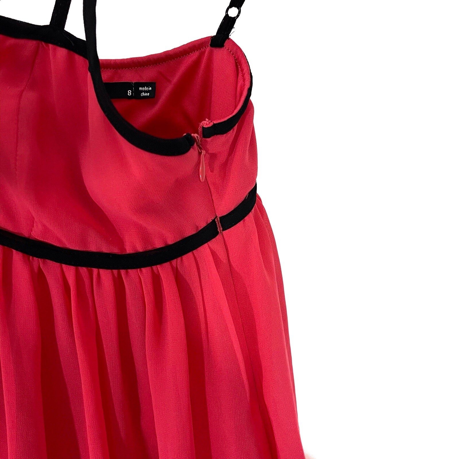 Dotti Women’s Size 8 Medium Pink Black Contrast Trim Cut Out Lined Party Dress