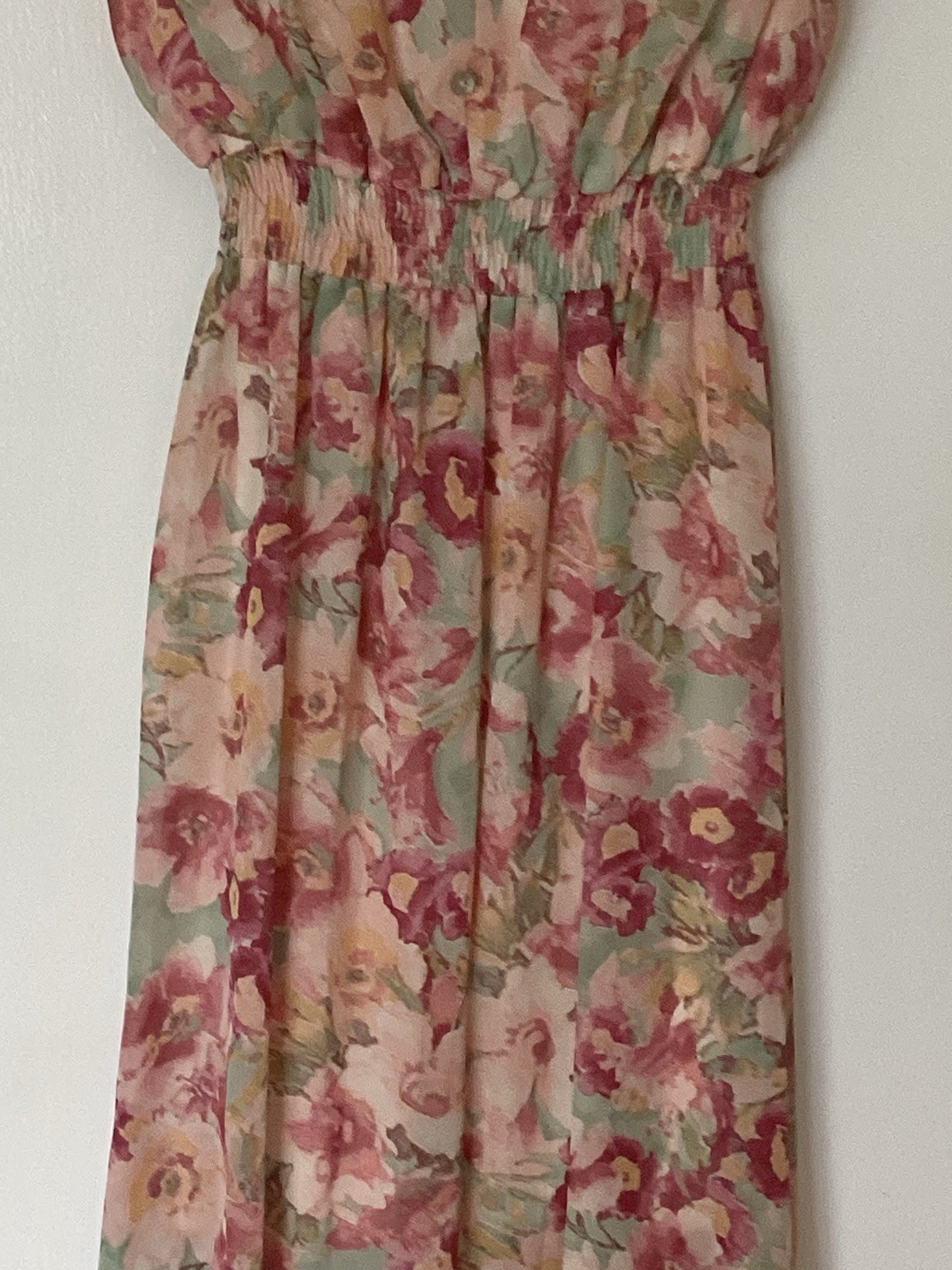 Kate and Lily A-Line Floral Print Lined Maxi Dress Peach Women’s Size 6 Pre Own