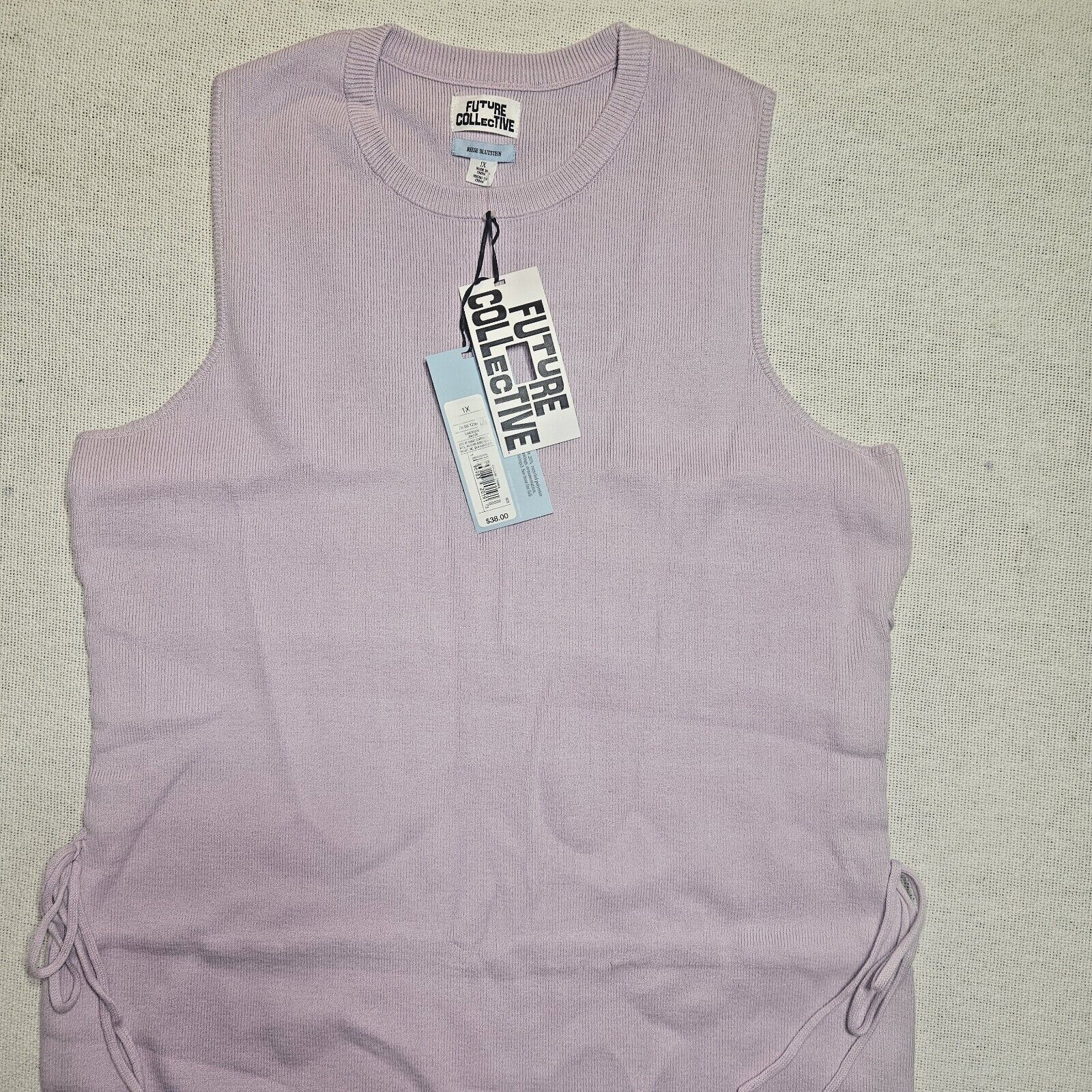 Future Collective Lavender Midi Sweater Dress Sleeveless ~ Women’s ~ Sz: 1X