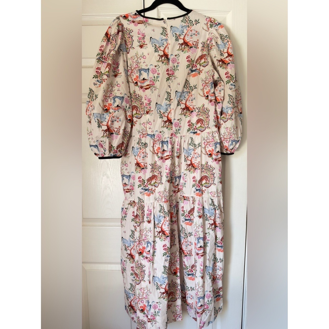 Beautiful Cath Kidston Cream Dress with Pink, Blue & Orange Animal Print