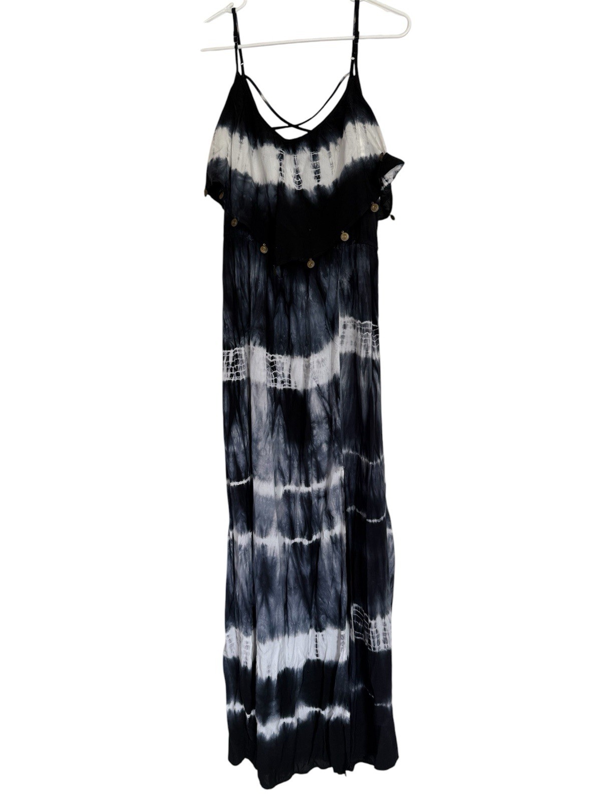 American Eagle tie-dye blue white women’s sundress Sz. medium ankle length